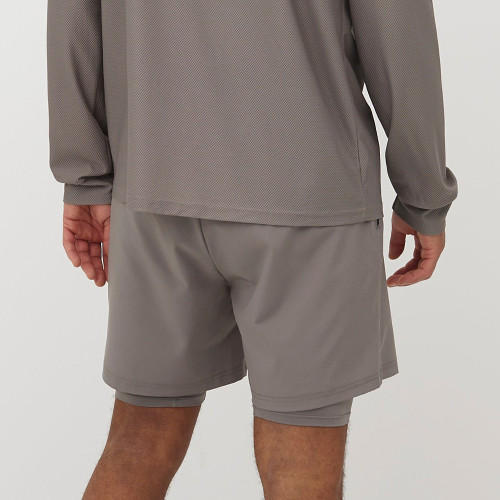 90/10 Polyester Spandex 2-In-1 Lined Mens Running Shorts