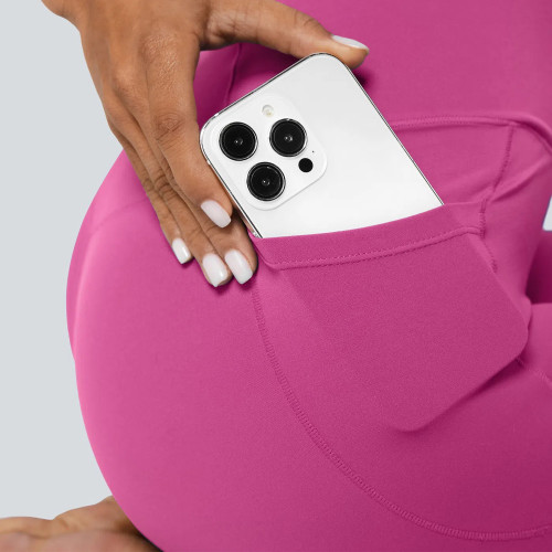 Crossover V-Waist Workout Yoga Leggings With Side Pockets
