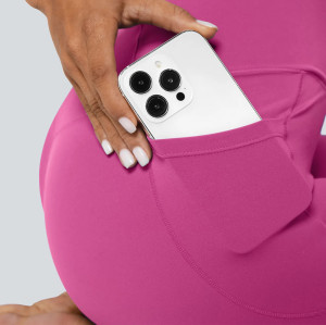 Crossover V-Waist Workout Yoga Leggings With Side Pockets