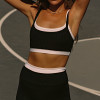 Double Strap Color Block Layered Waistband Ribbed 2 Piece Workout Yoga Set
