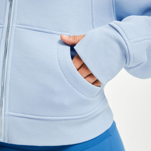 Oversized Fleece Lined Zip Up Gym Hoodie With Thumbholes