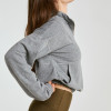 Drop Shoulder Quarter Zip Cropped Pullover Sweatshirt