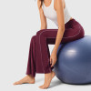 Fold Over Side Stripe Flared Yoga Pants With No Front Seam