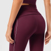 Fold Over Side Stripe Flared Yoga Pants With No Front Seam