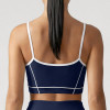 Color Block Longline Sports Bra With Spaghetti Straps