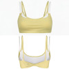 Double Layer Sports Bra Workout Set With Twist Front Yoga Shorts