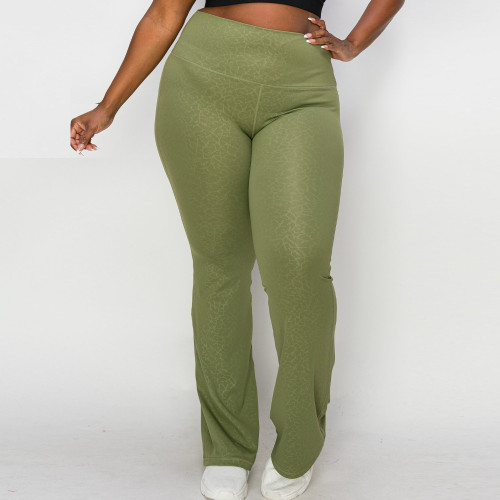 Womens Plus Size Flare Yoga Pants With High Waisted Animal Printed Leggings