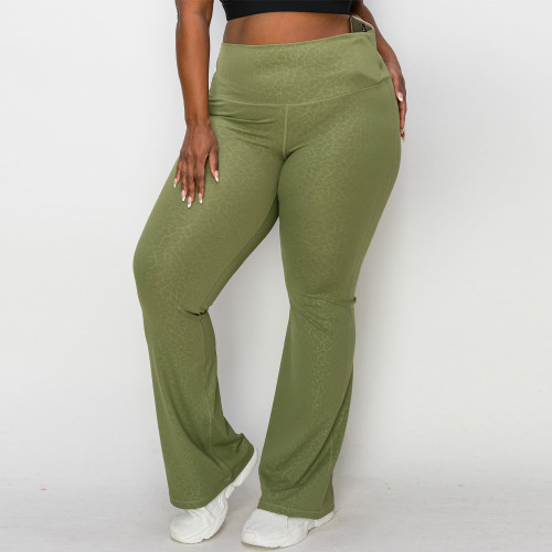 Womens Plus Size Flare Yoga Pants With High Waisted Animal Printed Leggings