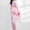Womens Cross Front Long Sleeve Workout Set V Waistband Matching Yoga Set