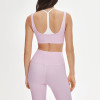 Womens Layered Sports Bra Workout Set High Waisted No Front Seam Yoga Set