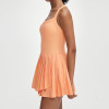Womens Asymmetrical Pleated Tennis Dress Built In Shorts Athletic Dress