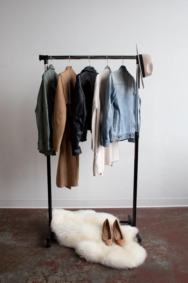 Rack of finished activewear