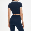 Color Block V Neck Raglan Two Piece Activewear Set Drawstring Leggings
