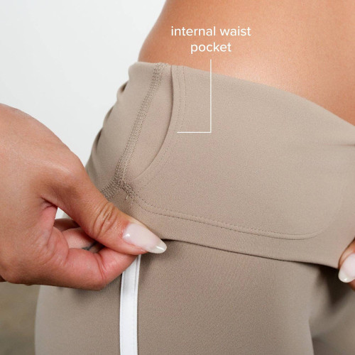 Womens High Waisted Pocket Side Stripe Compression Yoga Leggings