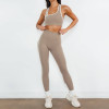 Womens High Waisted Pocket Side Stripe Compression Yoga Leggings