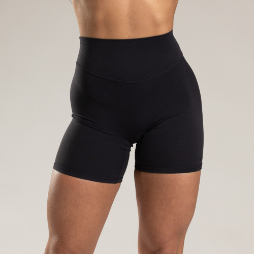 Womens High Waisted No Front Seam Scrunch Butt 6 Inch Biker Shorts