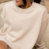 Custom Womens Oversized Cotton Blend Crewneck Fleece Sweatshirt Manufacturer