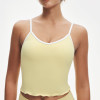 Custom Contrast V Neck Scalloped Hem Yoga Tank and Leggings Set Manufacturer