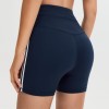 Custom Drawstring High Waist Contrast Side Stripe 4 Inch Yoga Shorts Manufacturer