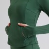 Stand Collar 1/4 Zip Thumbhole Long Sleeve Yoga Top with Side Zip Pocket — Private Label Activewear Manufacturer