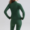 Stand Collar 1/4 Zip Thumbhole Long Sleeve Yoga Top with Side Zip Pocket — Private Label Activewear Manufacturer