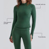 Stand Collar 1/4 Zip Thumbhole Long Sleeve Yoga Top with Side Zip Pocket — Private Label Activewear Manufacturer