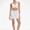 Ruched Halter V Neck Yoga Bra and Biker Shorts Set with Removable Cups — OEM Activewear Supplier