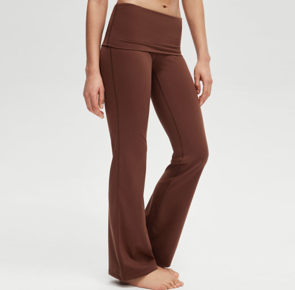 Fold Over Waistband Maternity Friendly Flared Yoga Pants 31.5 Inch — Custom Yoga Pants Factory