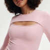 Asymmetric Chest Cutout Thumbhole Cropped Long Sleeve Yoga Top — OEM Sports T-Shirt Supplier