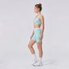 Custom Contrast Double Strap V-Neck Yoga Bra & No Front Seam Shorts Set