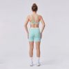 Custom Contrast Double Strap V-Neck Yoga Bra & No Front Seam Shorts Set