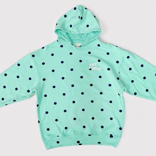 Custom 100% Cotton Polka Dot Hoodie & Wide Leg Tracksuit Set