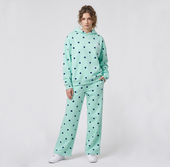 Custom 100% Cotton Polka Dot Hoodie & Wide Leg Tracksuit Set