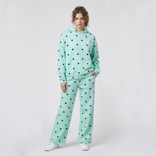 Custom 100% Cotton Polka Dot Hoodie & Wide Leg Tracksuit Set