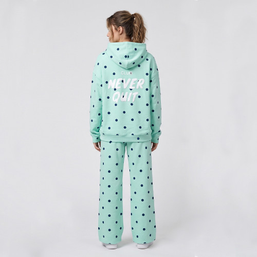 Custom 100% Cotton Polka Dot Hoodie & Wide Leg Tracksuit Set
