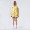 Custom 85% Cotton High Neck Embroidered Floral Sweatshirt & Shorts Set