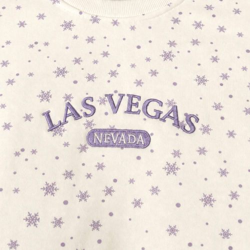 Custom European Fleece Snowflake Print Embroidered Crewneck & Shorts Set