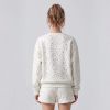 Custom European Fleece Snowflake Print Embroidered Crewneck & Shorts Set