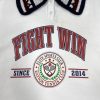Custom 100% Cotton Women's Polo Collar Varsity Print Sweatshirt