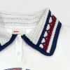 Custom 100% Cotton Women's Polo Collar Varsity Print Sweatshirt