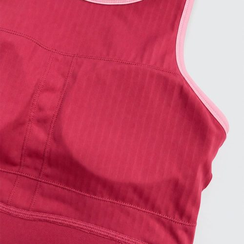 Custom Wide Rib Contrast Binding Sports Bra Side-Slit Tennis Skort Set
