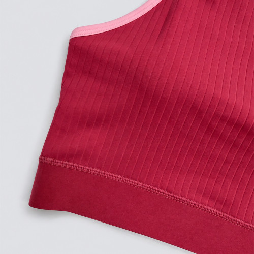 Custom Wide Rib Contrast Binding Sports Bra Side-Slit Tennis Skort Set