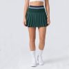 Custom Contrast Waistband Pleated Tennis Skort with Inner-Short Pocket
