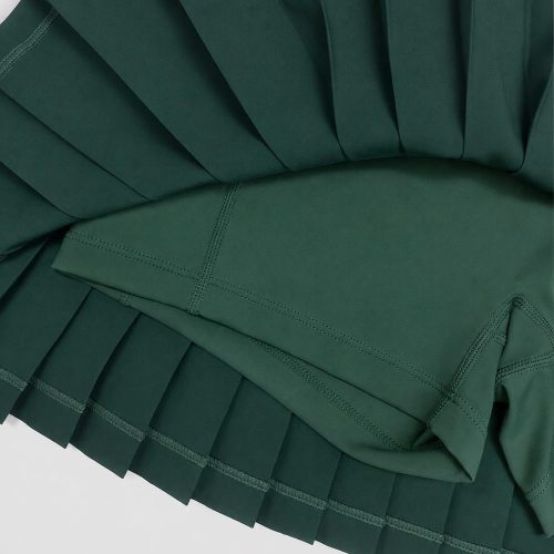 Custom Contrast Waistband Pleated Tennis Skort with Inner-Short Pocket