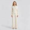 Custom Double-Sided Velvety-Feel Polo Lounge Set with Wide-Leg Trousers