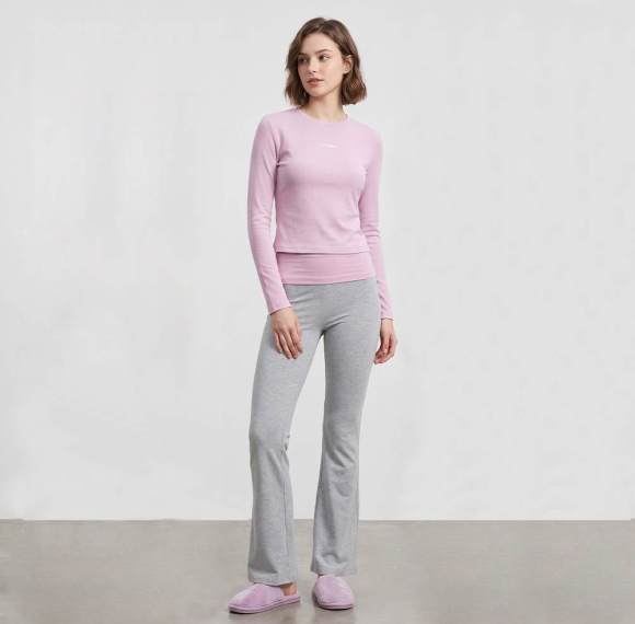 Custom Cropped Coverstitch Top & Fold-Over Flare Lounge Set