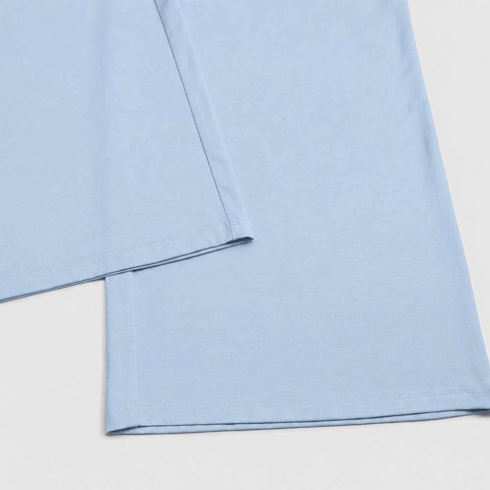 Wide-leg hem detail of custom modal lounge pants