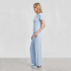 Custom Modal-Blend Fitted Tee & Wide-Leg Lounge Pants Set