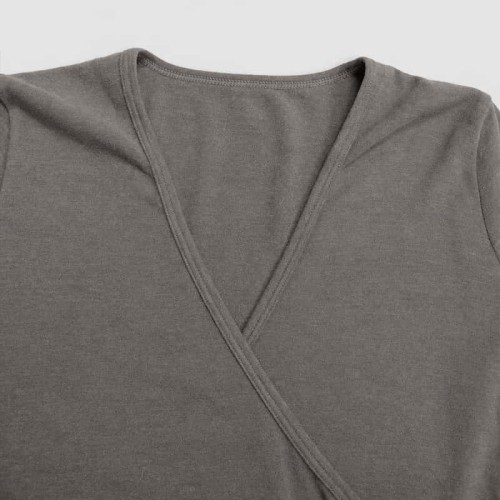 Custom Wrap-Cross V-Neck Lounge Set with Pocket Wide-Leg Trousers