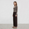 Custom Wrap-Cross V-Neck Lounge Set with Pocket Wide-Leg Trousers